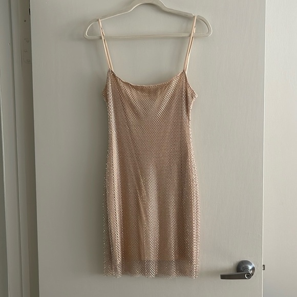 Aqua Beige Mini Dress - Picture 1 of 6